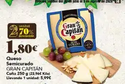 Gadis Gran capitán - queso semicurado oferta