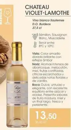 Supermercados Plaza Château - vino blanco sauternes d.o. buddeos oferta