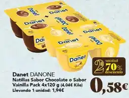 Gadis Danone - danet natillas sabor chocolate o sabor vainilla pack oferta