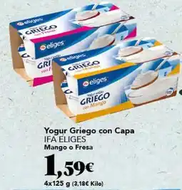 Gadis Ifa eliges - yogur griego con capa mango o fresa oferta