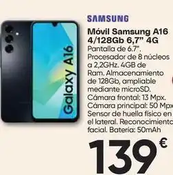 FROIZ Samsung - móvil a16 4/128gb 6,7 4g oferta