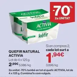 Hipercor Activia - quefir natural oferta