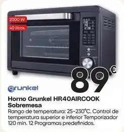 Grunkel - horno hr40aircook sobremesa