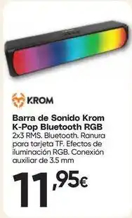 FROIZ Krom - barra de sonido k-pop bluetooth rgb oferta