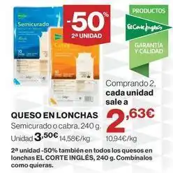 El Corte Inglés El corte inglés - queso en lonchas oferta