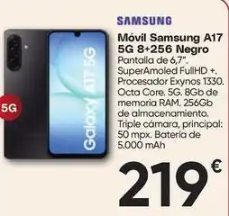 FROIZ Samsung - móvil a17 5g 8+256 negro oferta