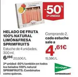 El Corte Inglés Helado de fruta 100% natural limon&fresa oferta