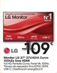 FROIZ Lg - monitor 27 27u421a curvo 100hzs 5ms hdmi oferta
