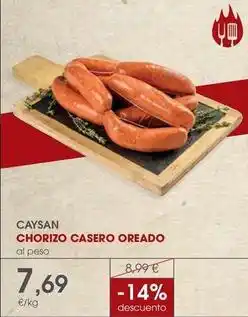 Supermercados Plaza Caysan - chorizo casero oreado oferta