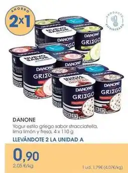Supermercados Plaza Danone - yogur estilo grego sabor stracciatella, lima limon y fresa oferta