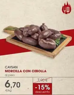 Supermercados Plaza Caysan - morcilla con cebolla oferta