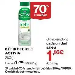 El Corte Inglés Activia - kefir bebible oferta