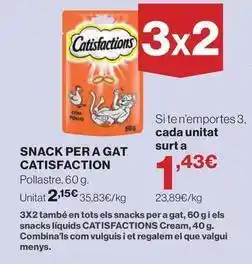 Hipercor Catisfactions - snack per a gat oferta
