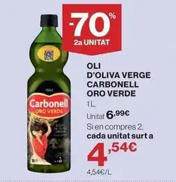 Hipercor 1866 - oli d'oliva verge carbonell oro verde oferta