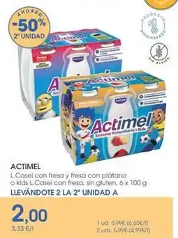 Supermercados Plaza Actimel - l.casei con fresa y fresa con platano o kids l.casei con fresa, in gluten oferta