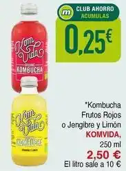 Masymas Komvida - kombucha frutos rojos o jengibre y limon oferta