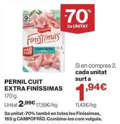 Hipercor Campofrío - pernil cuit extra finissimas oferta