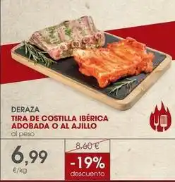 Supermercados Plaza Deraza - tira de costilla iberica adobada o al ajillo oferta
