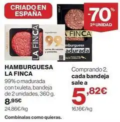 El Corte Inglés La finca - hamburguesa oferta