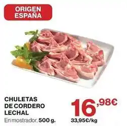 El Corte Inglés Origen - chuletas de cordero lechal oferta