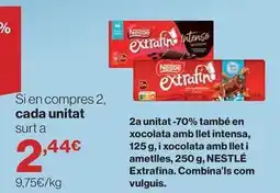 Hipercor Nestlé - 2a unitat-70% també en xocolata amb llet intensa oferta