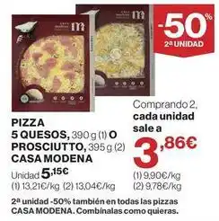 El Corte Inglés Casa modena - pizza 5 quesos oferta