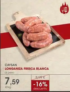 Supermercados Plaza Caysan - longaniza fresca blanca oferta