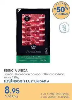 Supermercados Plaza Esencia única covap - jamón de cebo de campo 100% raza ibérica oferta