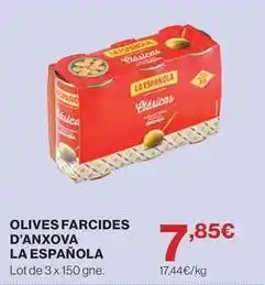 Hipercor La española - olives farcides d'anxova oferta