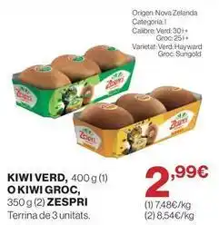Hipercor Kiwi - kiwi verd, 400 g oferta