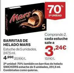 El Corte Inglés Mars - barritas de helado oferta