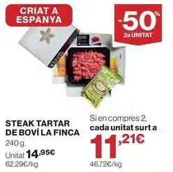 Hipercor La finca - steak tartar de boví oferta