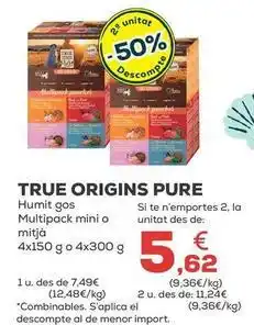 Kiwoko True origins - pure humedo perro multipack mini o mediano oferta