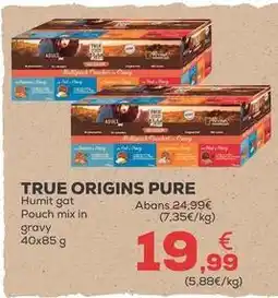 Kiwoko True origins - pure humedo gato pouch mix in gravy oferta