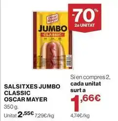 Hipercor Oscar mayer - salsitxes jumbo classic oferta