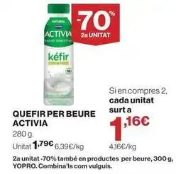 Hipercor Activia - quefir per beure oferta