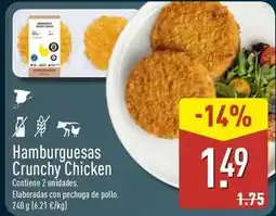 ALDI Hamburguesas crunchy chicken oferta