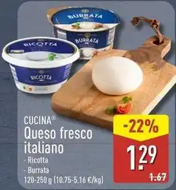 ALDI La cuina - queso fresco italiano oferta