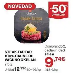 El Corte Inglés Steak tartar 100% carne de vacuno oferta