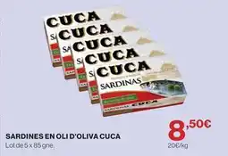 Hipercor Cuca - sardines en oli d'oliva oferta