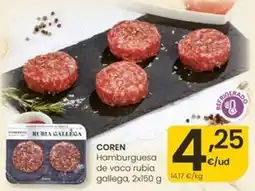 Eroski Coren - hamburguesa de vaca rubia gallega oferta