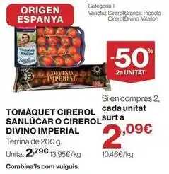 Hipercor Origen - tomaquet cirerol sanlucar o cirerol surta oferta