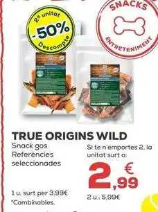 Kiwoko True origins - wild snack perro oferta