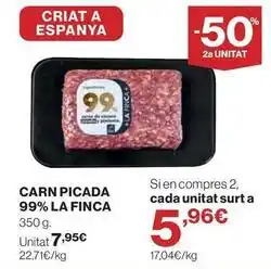 Hipercor La finca - carn picada 99% oferta