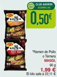 Masymas Maggi - ramen de pollo o ternera oferta