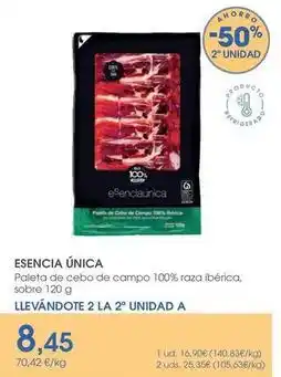 Supermercados Plaza Esencia única covap - paleta de cebo de campo 100% raza iberica, sobre oferta