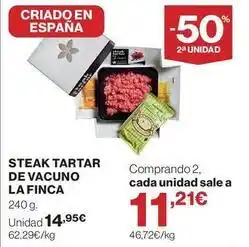 El Corte Inglés La finca - steak tartar de vacuno oferta