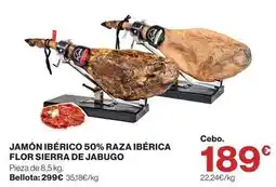 El Corte Inglés Flor sierra de jabugo - jamón ibérico 50% raza ibérica oferta