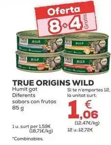 Kiwoko True origins - wild humedo gato diferentes sabores con frutas oferta
