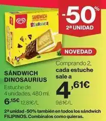 El Corte Inglés Artiach - sándwich dinosaurius oferta